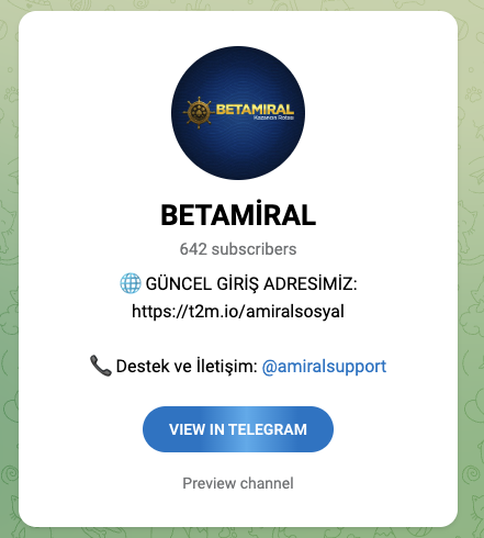 Betamiral Telegram Adresi 1 Betamiral Telegram Adresi